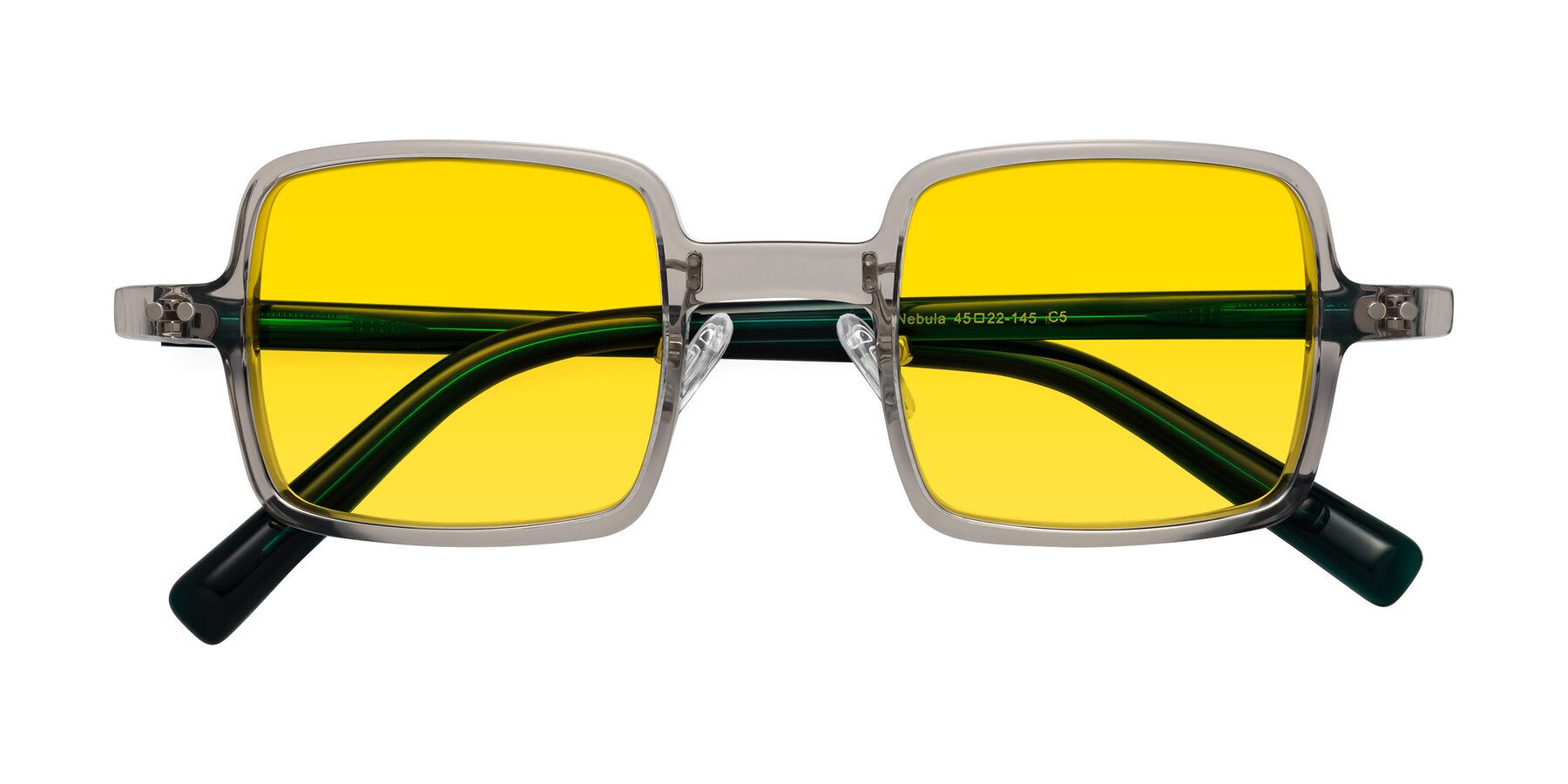 Folded Front of Nebula in Clear Gray with Yellow Tinted Lenses