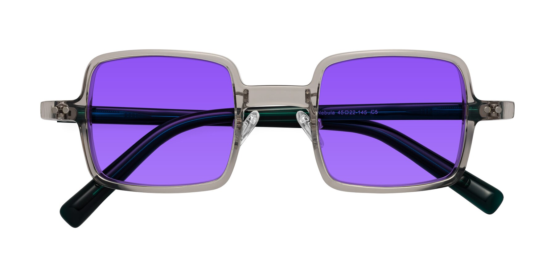 Folded Front of Nebula in Clear Gray with Purple Tinted Lenses