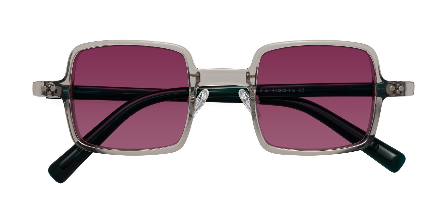 Folded Front of Nebula in Clear Gray with Wine Tinted Lenses