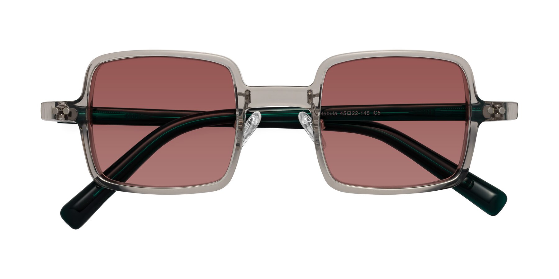 Folded Front of Nebula in Clear Gray with Garnet Tinted Lenses