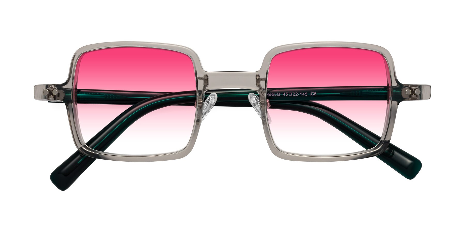 Folded Front of Nebula in Clear Gray with Pink Gradient Lenses