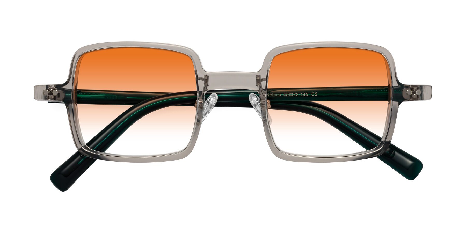 Folded Front of Nebula in Clear Gray with Orange Gradient Lenses