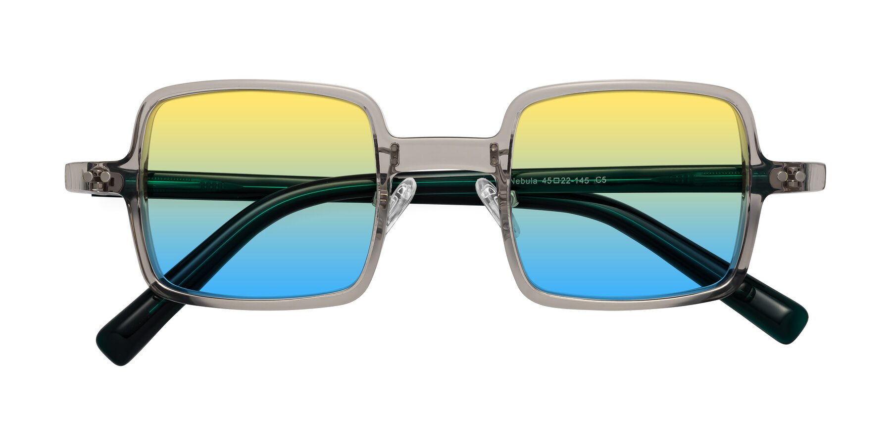 Folded Front of Nebula in Clear Gray with Yellow / Blue Gradient Lenses