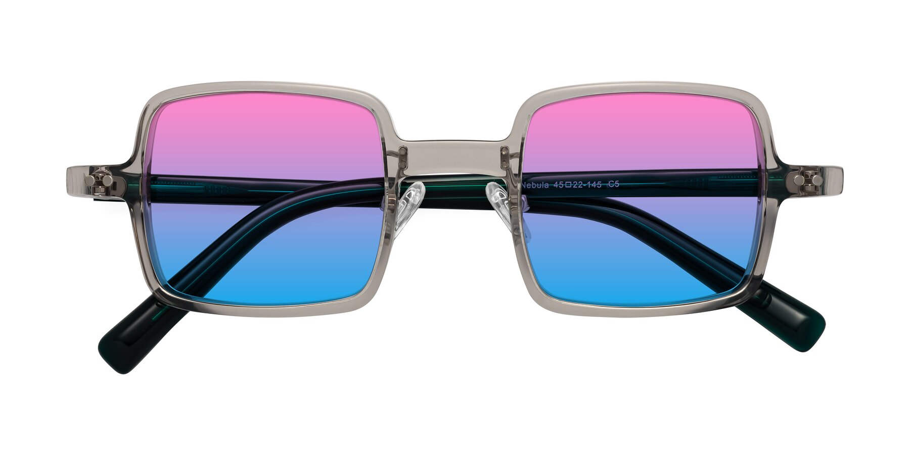 Folded Front of Nebula in Clear Gray with Pink / Blue Gradient Lenses