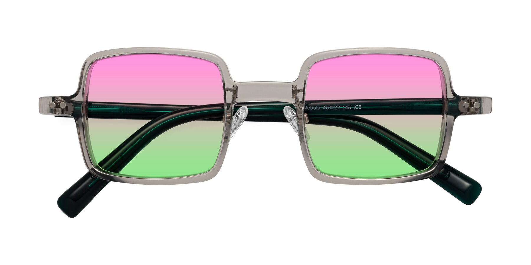 Folded Front of Nebula in Clear Gray with Pink / Green Gradient Lenses