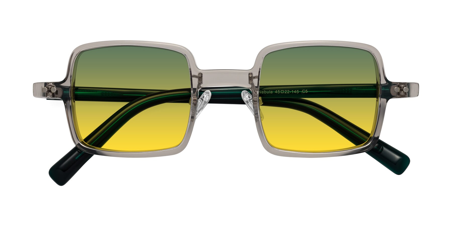 Folded Front of Nebula in Clear Gray with Green / Yellow Gradient Lenses