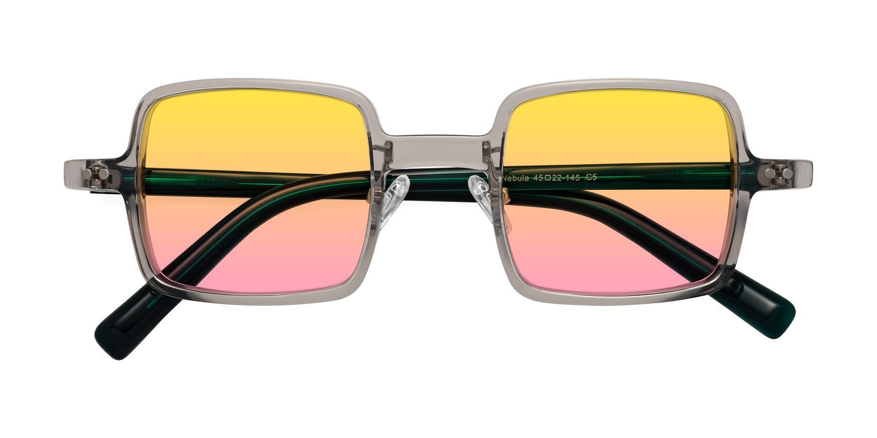 Folded Front of Nebula in Clear Gray with Yellow / Pink Gradient Lenses