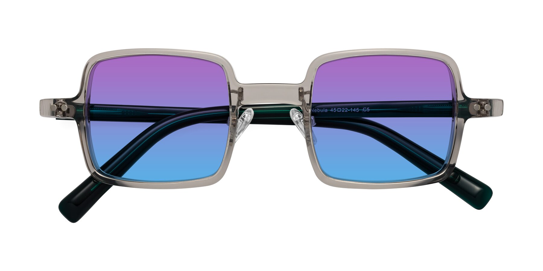 Folded Front of Nebula in Clear Gray with Purple / Blue Gradient Lenses