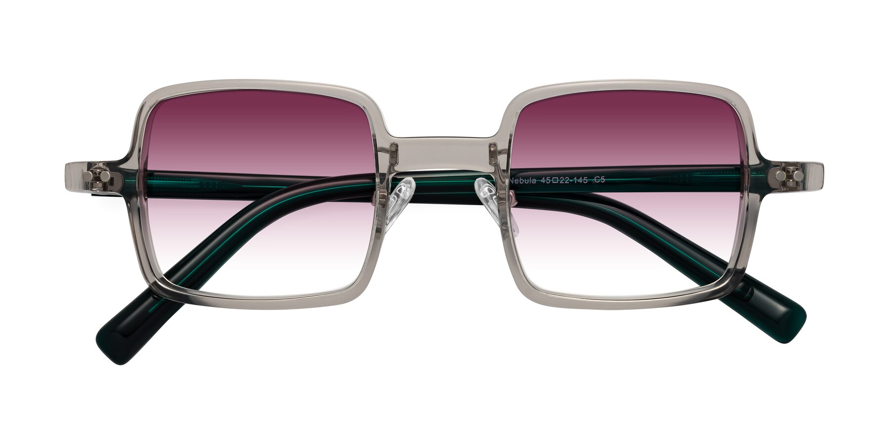 Folded Front of Nebula in Clear Gray with Wine Gradient Lenses