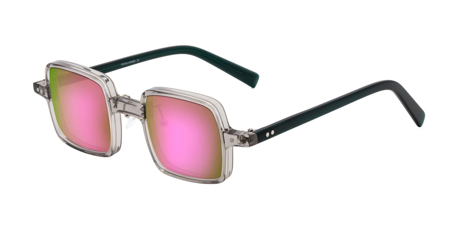 Angle of Nebula in Clear Gray with Pink Mirrored Lenses