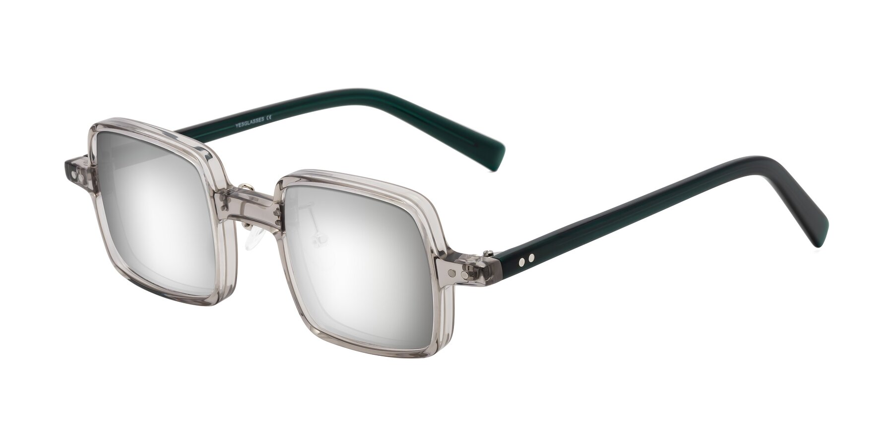 Angle of Nebula in Clear Gray with Silver Mirrored Lenses