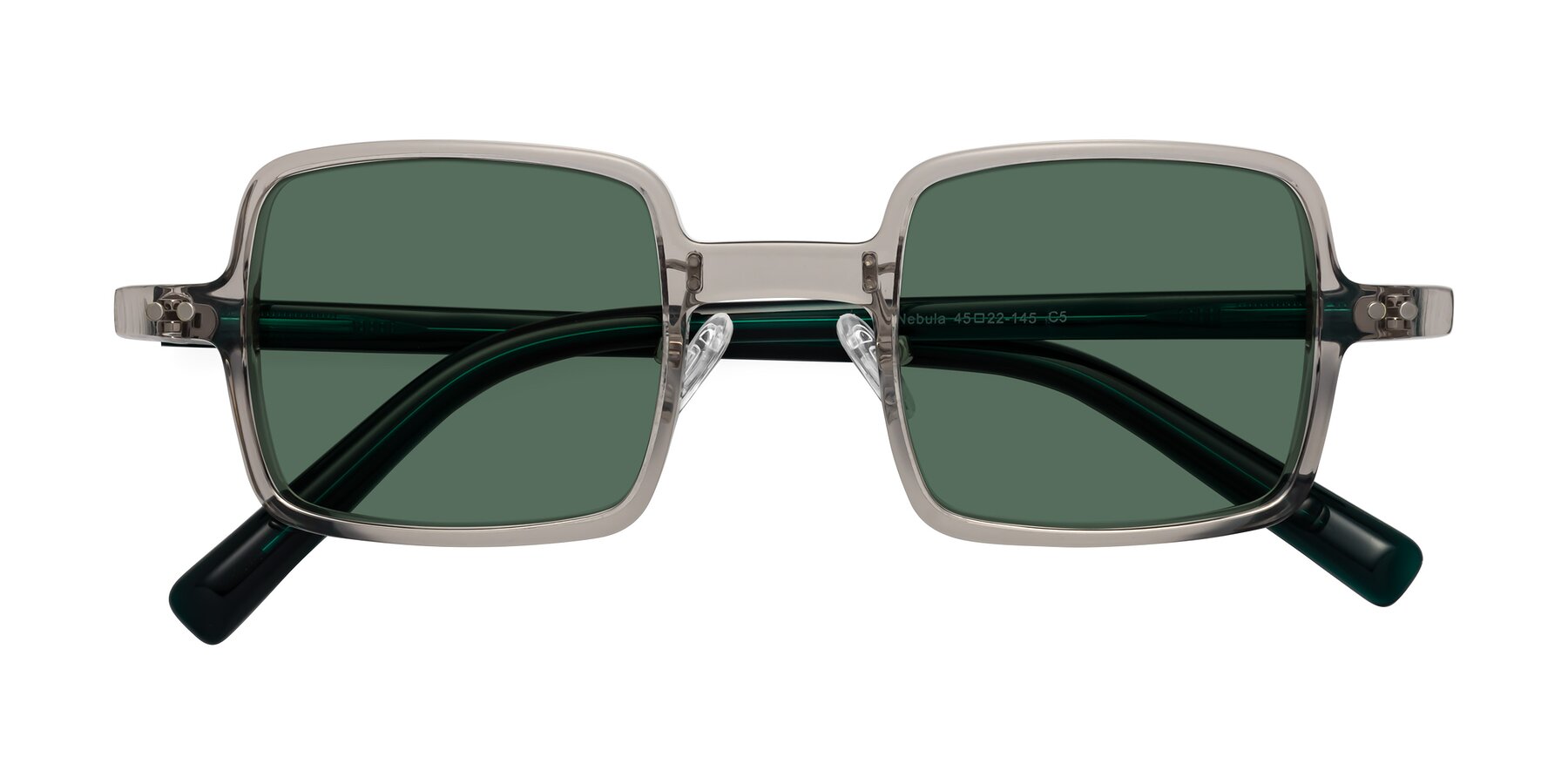 Folded Front of Nebula in Clear Gray with Green Polarized Lenses