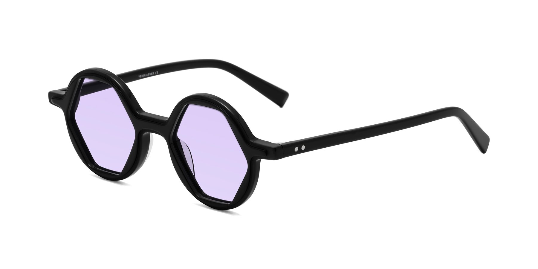 Angle of Alien in Black with Light Purple Tinted Lenses