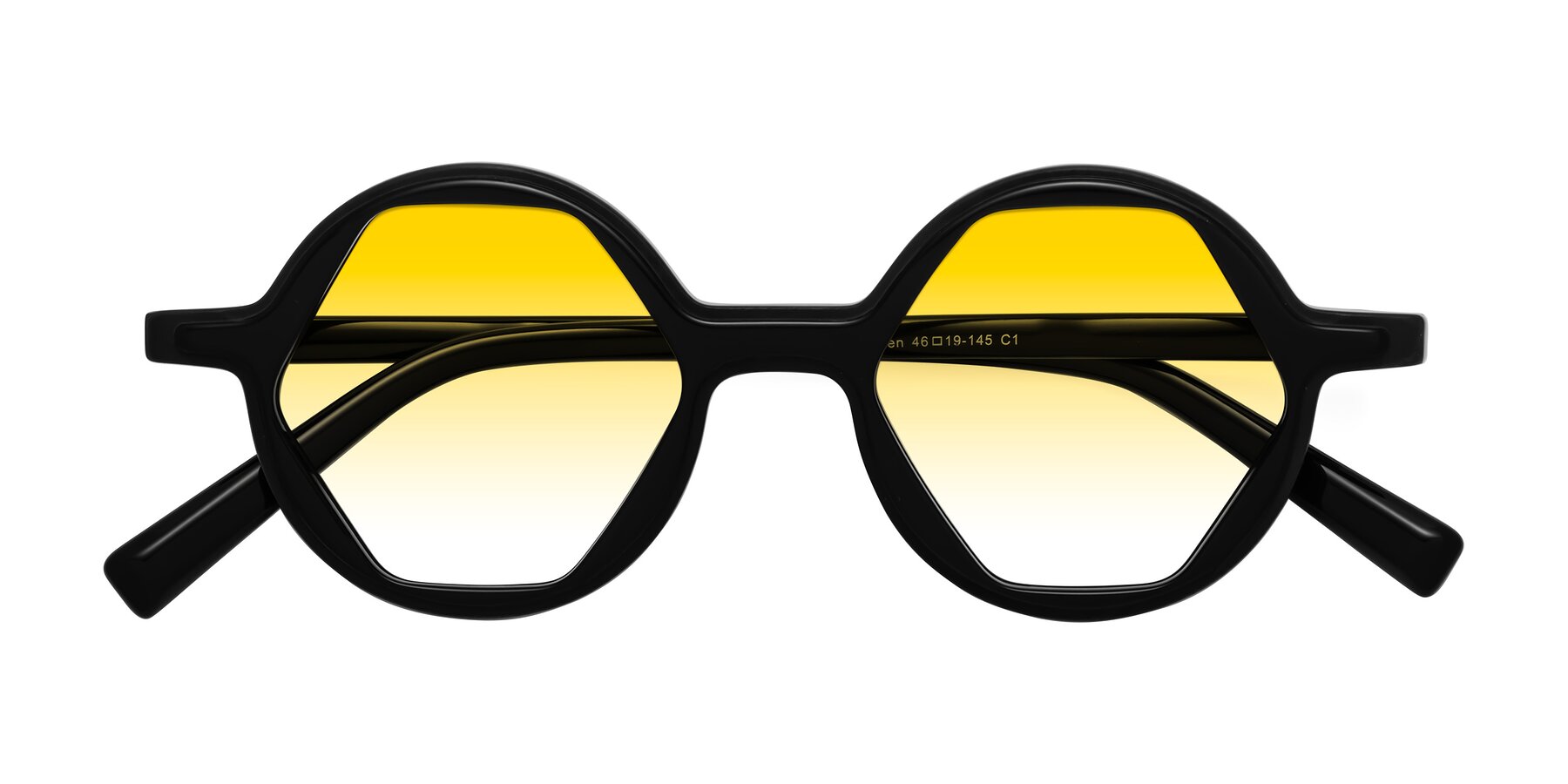 Folded Front of Alien in Black with Yellow Gradient Lenses