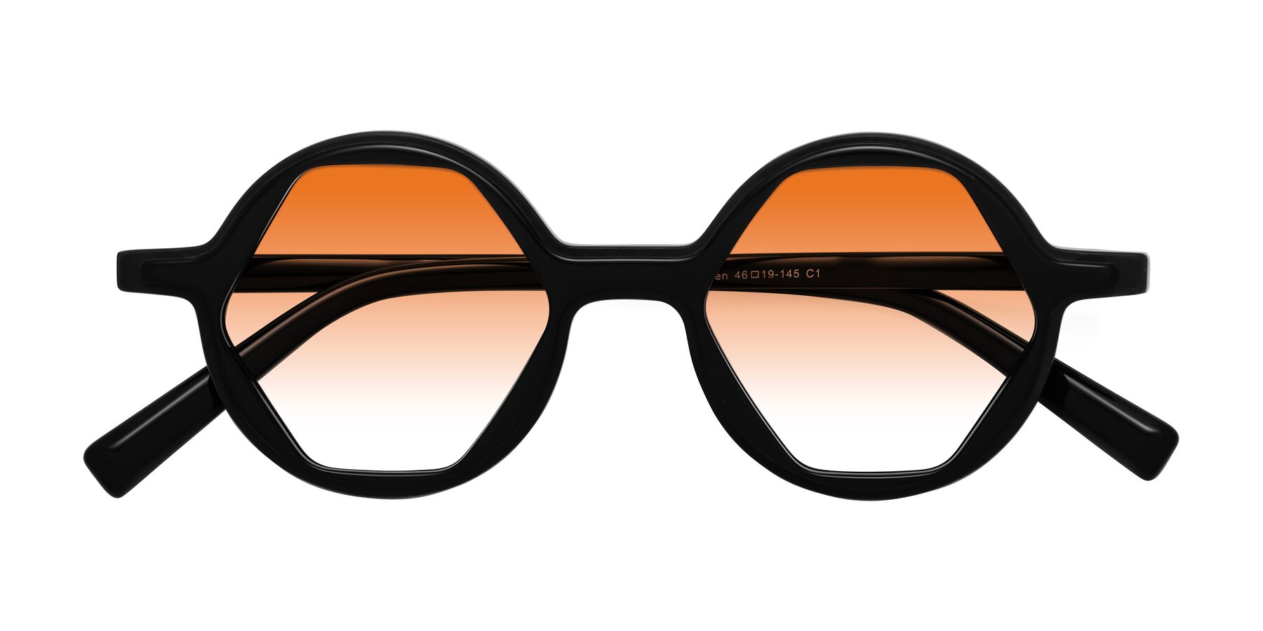 Folded Front of Alien in Black with Orange Gradient Lenses