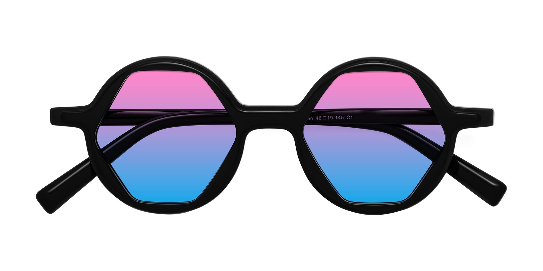 Folded Front of Alien in Black with Pink / Blue Gradient Lenses