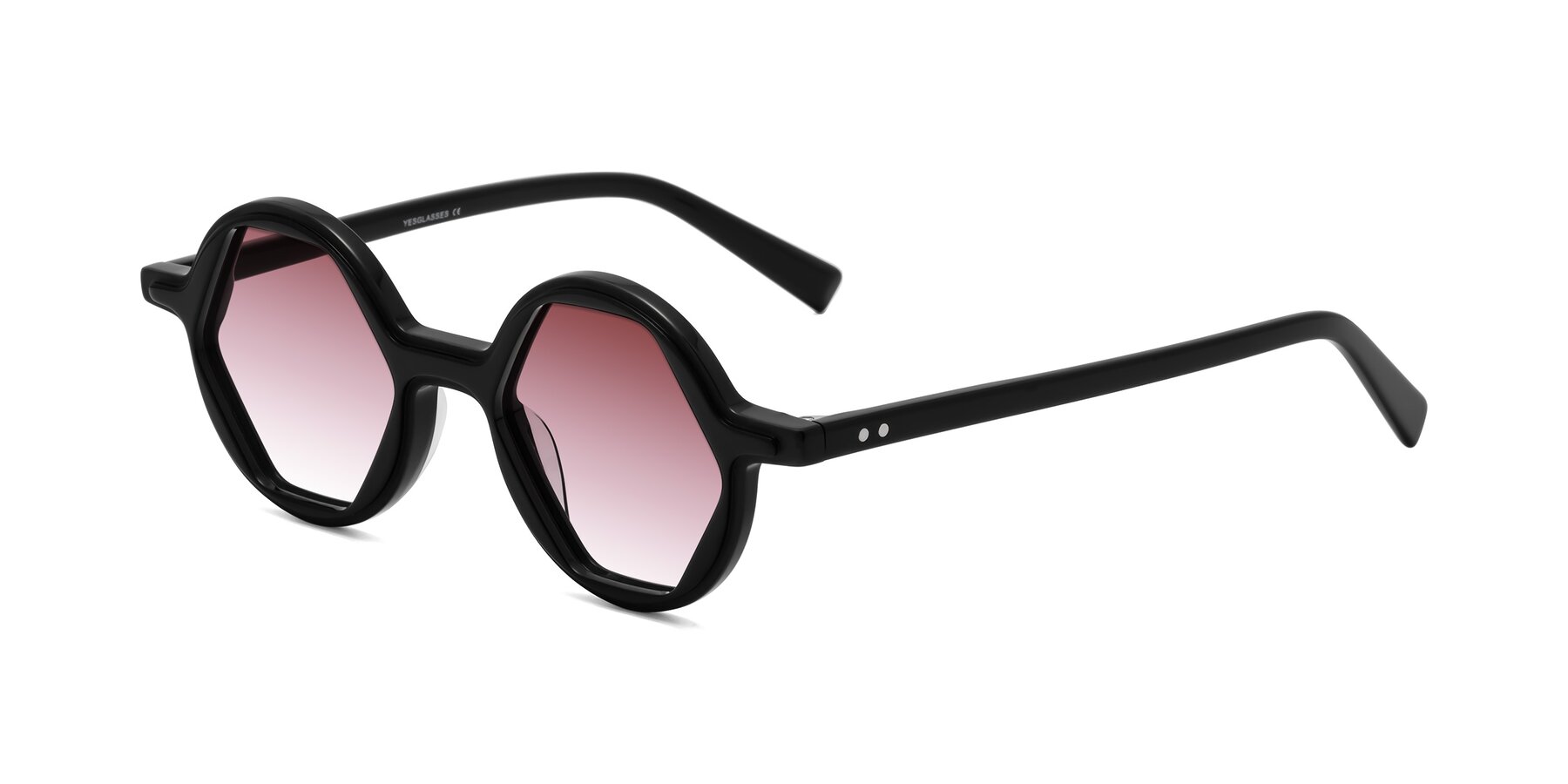 Angle of Alien in Black with Garnet Gradient Lenses