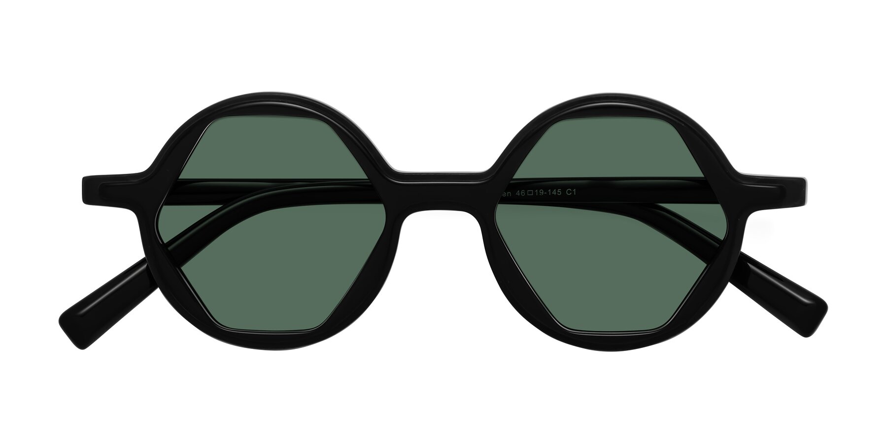 Folded Front of Alien in Black with Green Polarized Lenses