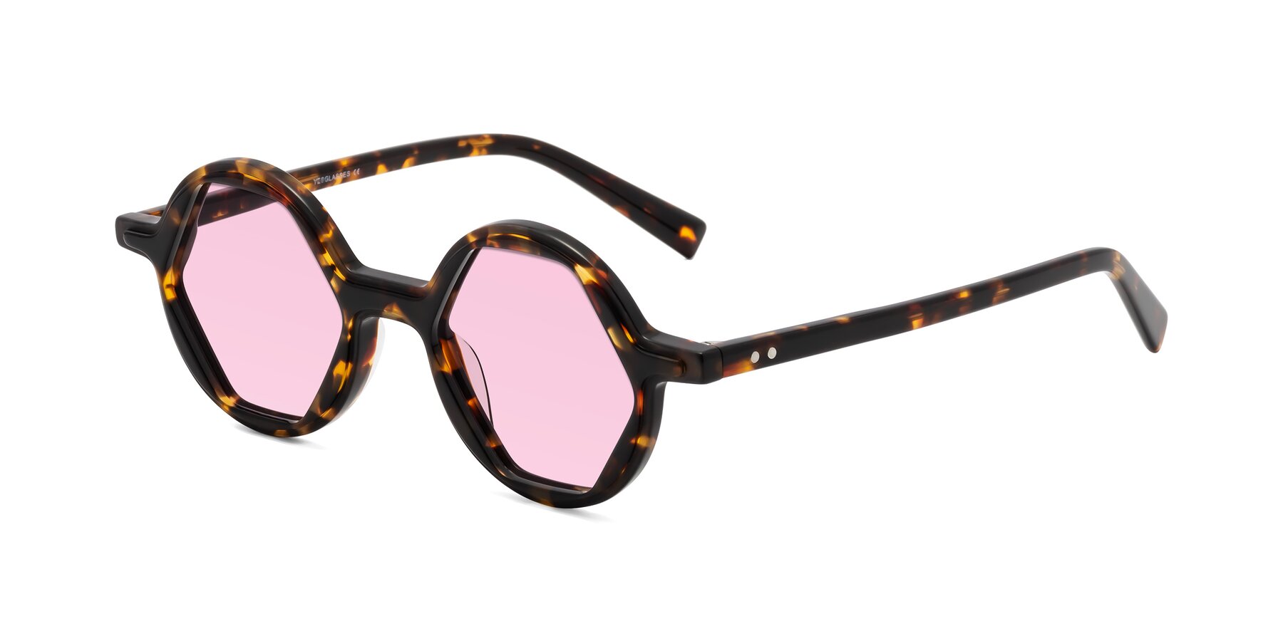 Angle of Alien in Tortoise with Light Pink Tinted Lenses