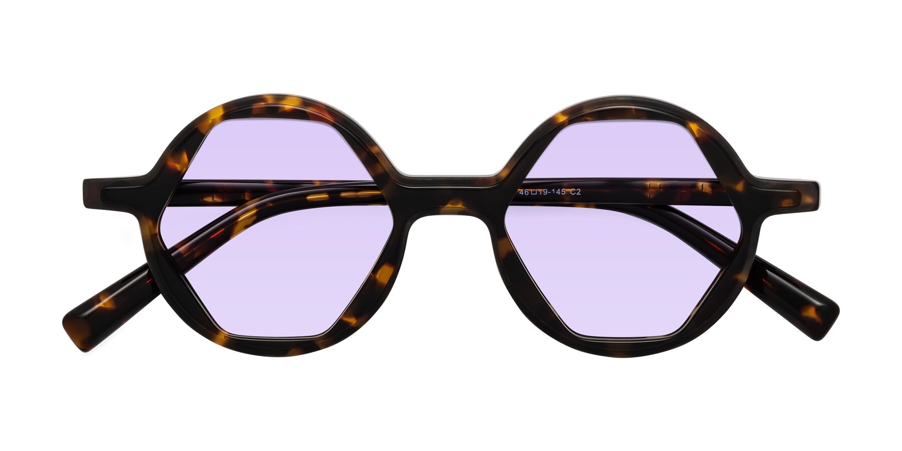 Folded Front of Alien in Tortoise with Light Purple Tinted Lenses