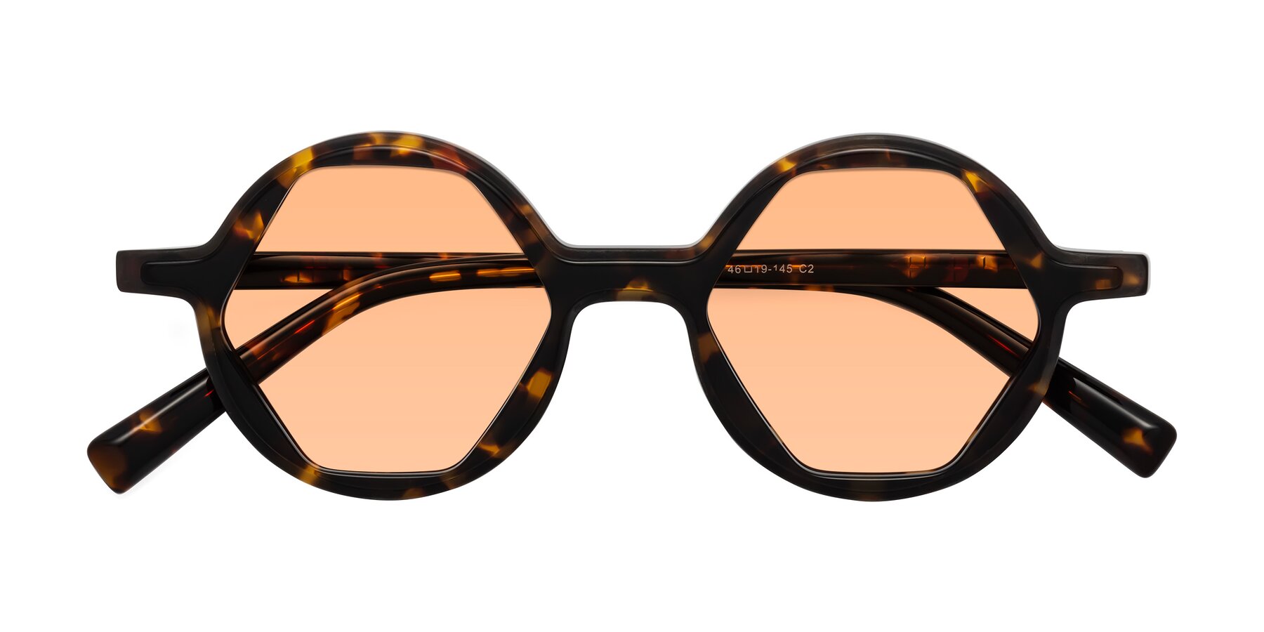 Folded Front of Alien in Tortoise with Light Orange Tinted Lenses