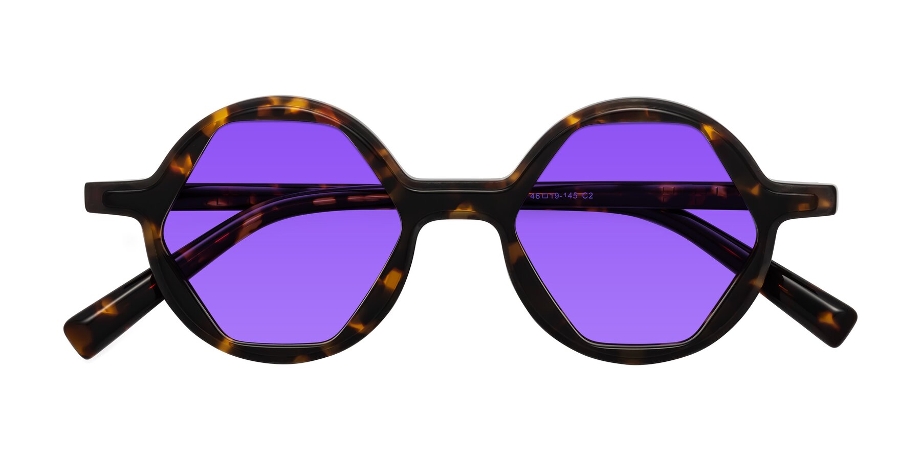 Folded Front of Alien in Tortoise with Purple Tinted Lenses