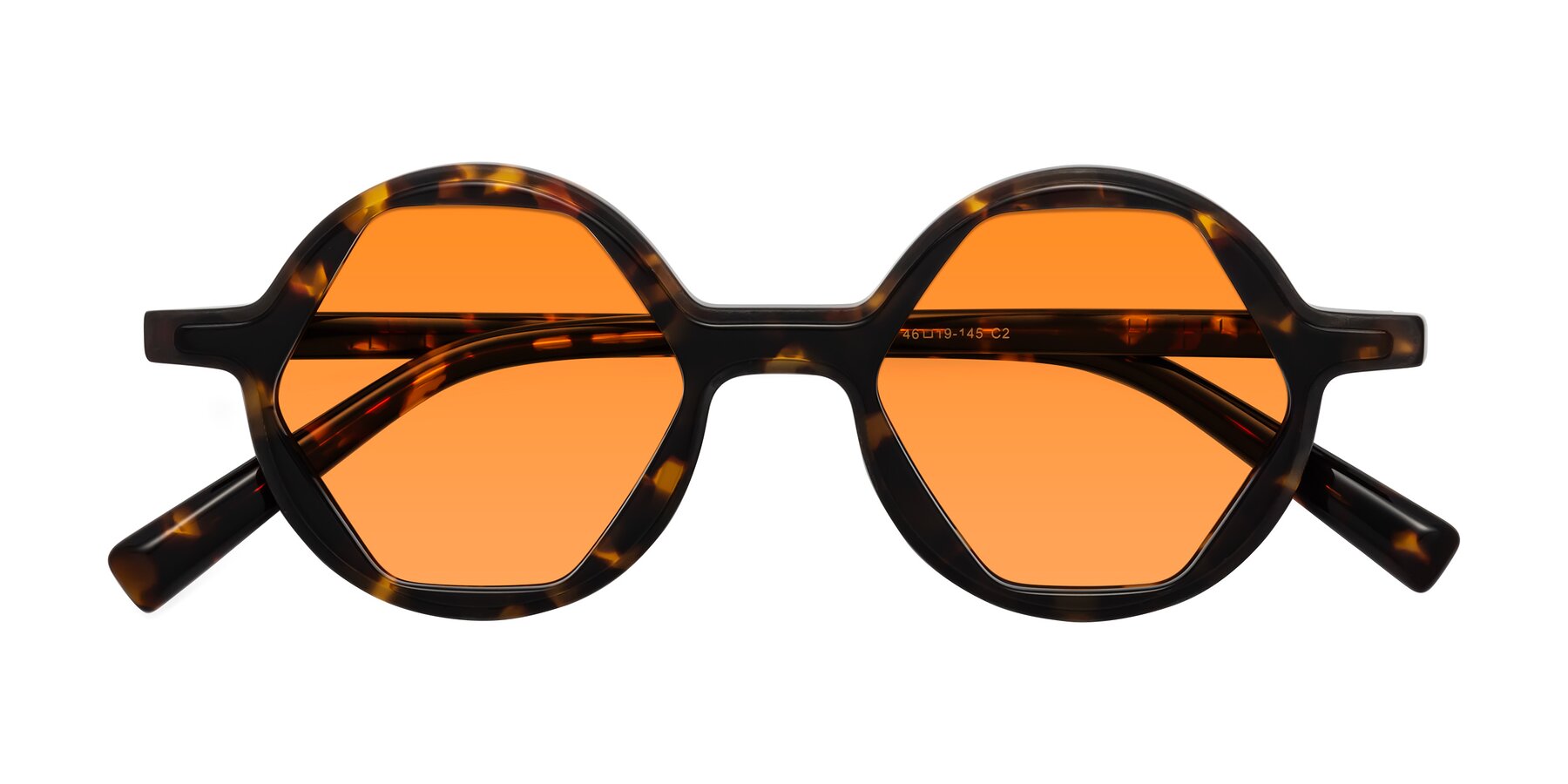 Folded Front of Alien in Tortoise with Orange Tinted Lenses