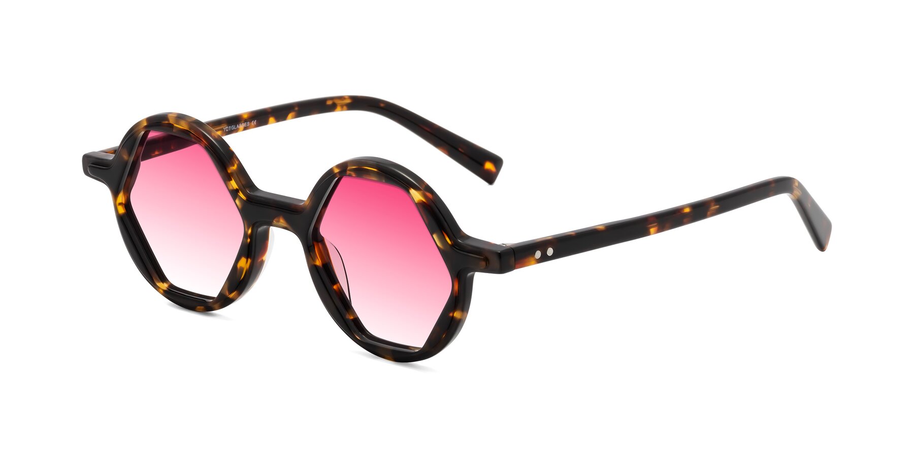 Angle of Alien in Tortoise with Pink Gradient Lenses