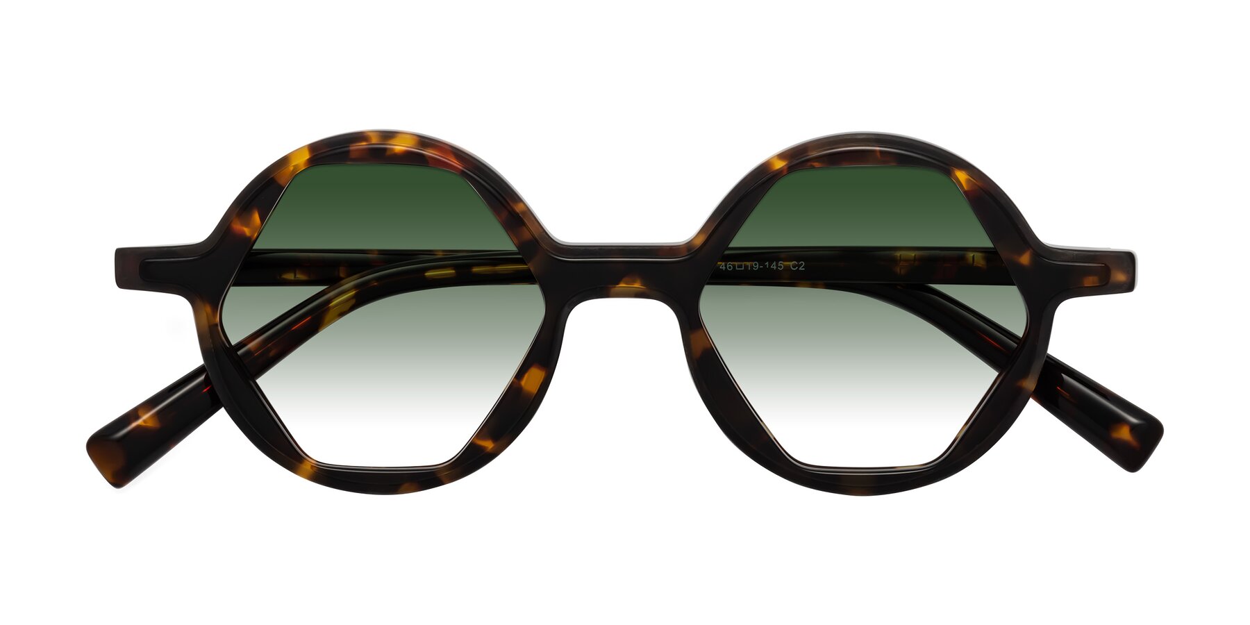 Folded Front of Alien in Tortoise with Green Gradient Lenses