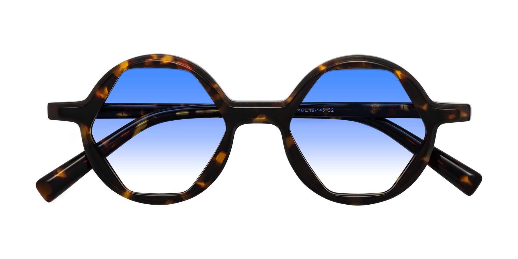 Folded Front of Alien in Tortoise with Blue Gradient Lenses