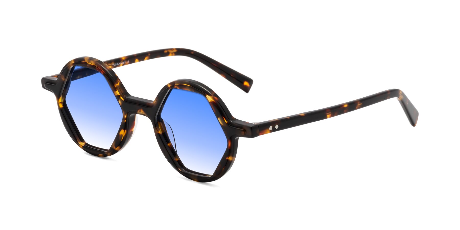 Angle of Alien in Tortoise with Blue Gradient Lenses