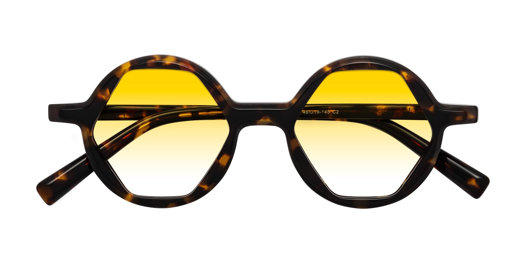 Folded Front of Alien in Tortoise with Yellow Gradient Lenses