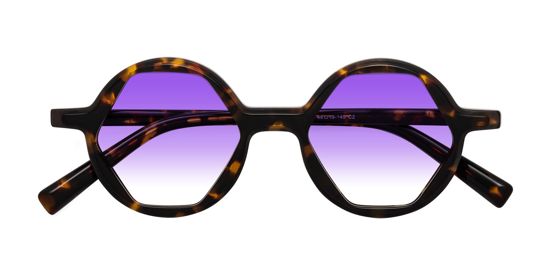 Folded Front of Alien in Tortoise with Purple Gradient Lenses