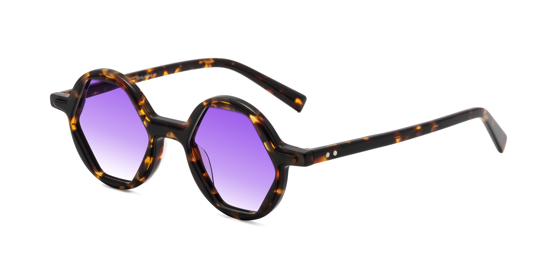 Angle of Alien in Tortoise with Purple Gradient Lenses