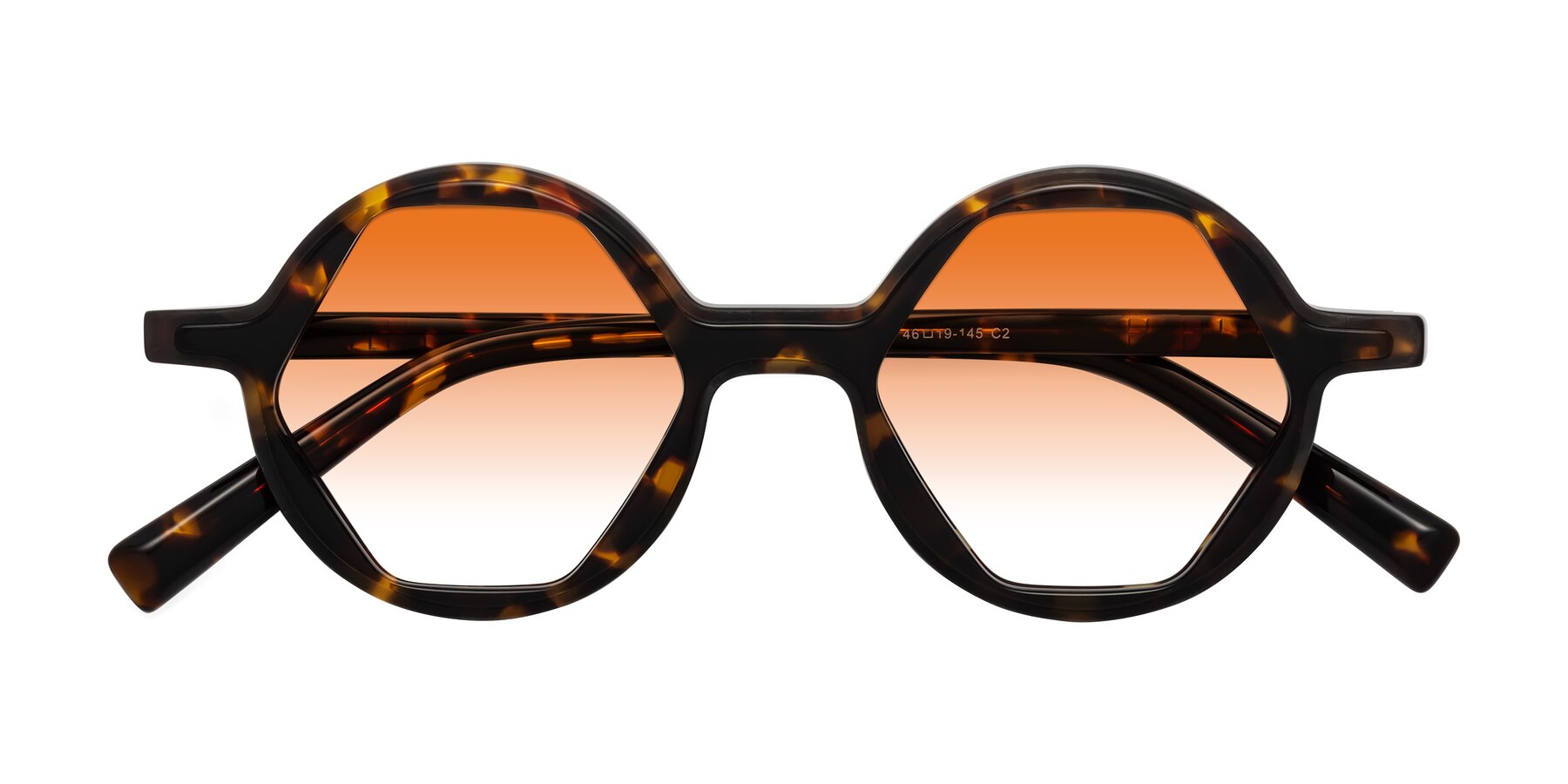 Folded Front of Alien in Tortoise with Orange Gradient Lenses