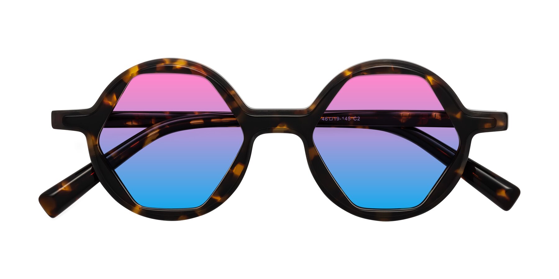 Folded Front of Alien in Tortoise with Pink / Blue Gradient Lenses