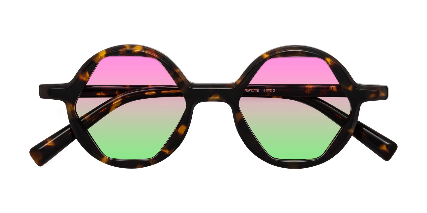 Folded Front of Alien in Tortoise with Pink / Green Gradient Lenses