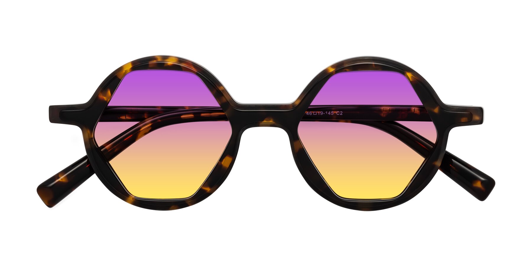 Folded Front of Alien in Tortoise with Purple / Yellow Gradient Lenses