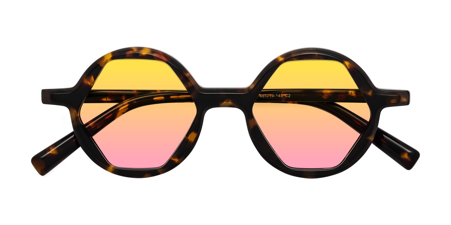 Folded Front of Alien in Tortoise with Yellow / Pink Gradient Lenses