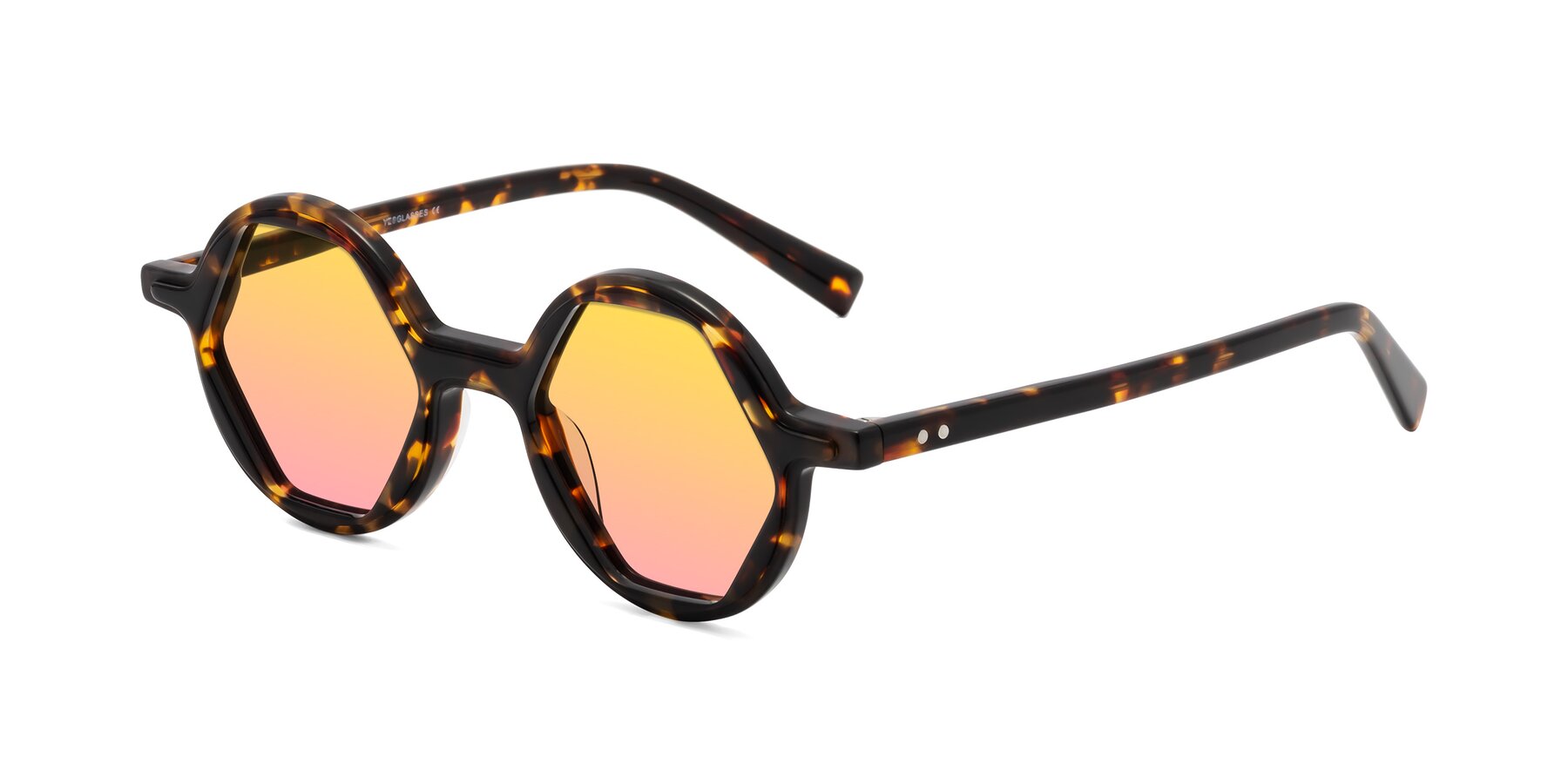 Angle of Alien in Tortoise with Yellow / Pink Gradient Lenses