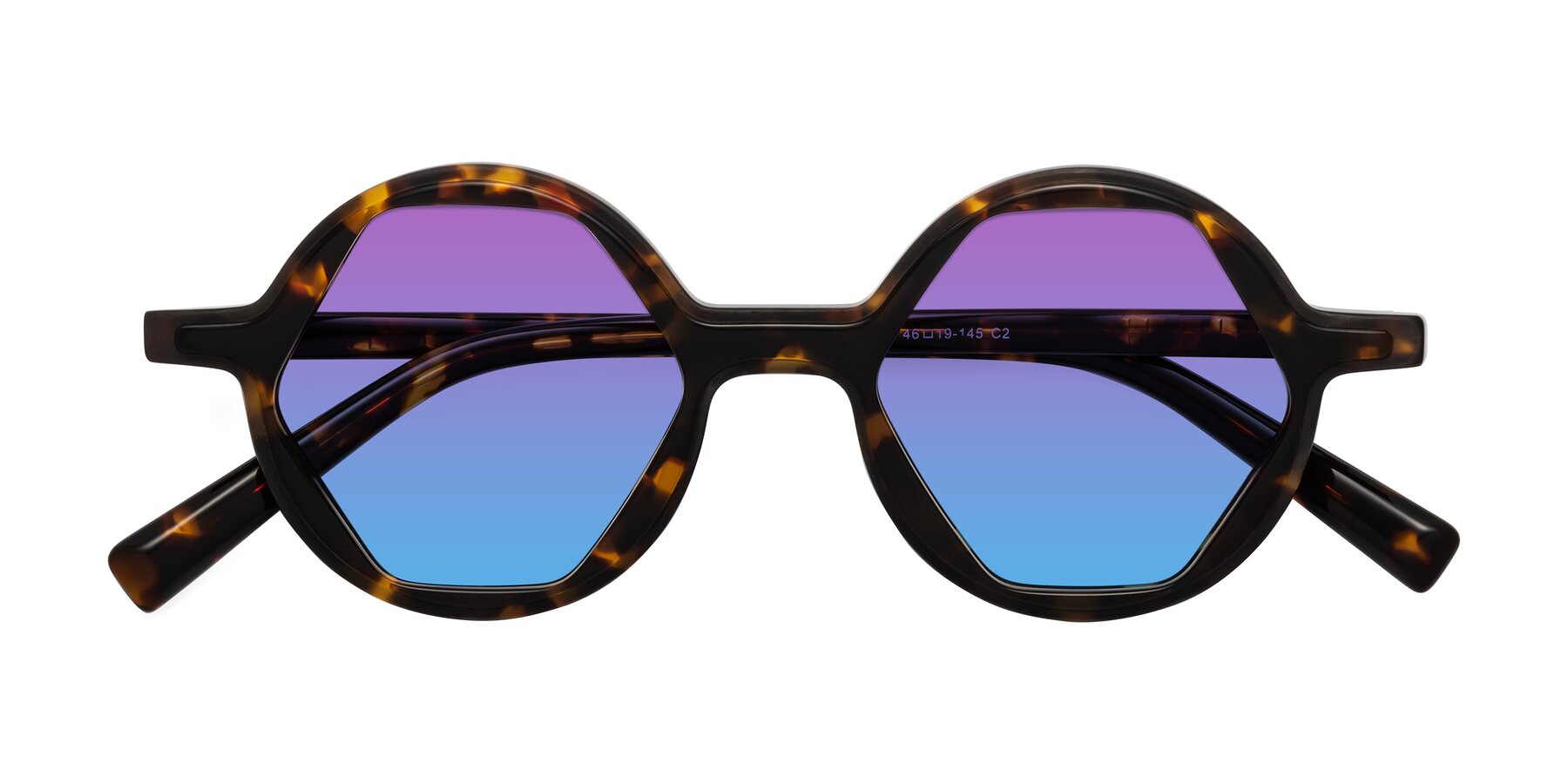 Folded Front of Alien in Tortoise with Purple / Blue Gradient Lenses