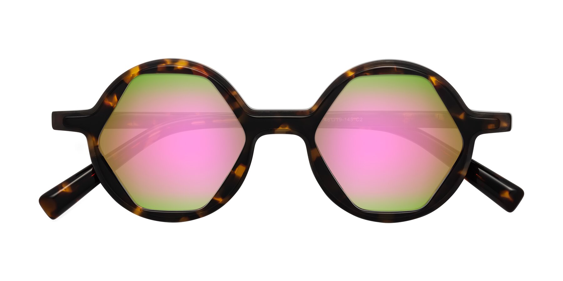 Folded Front of Alien in Tortoise with Pink Mirrored Lenses