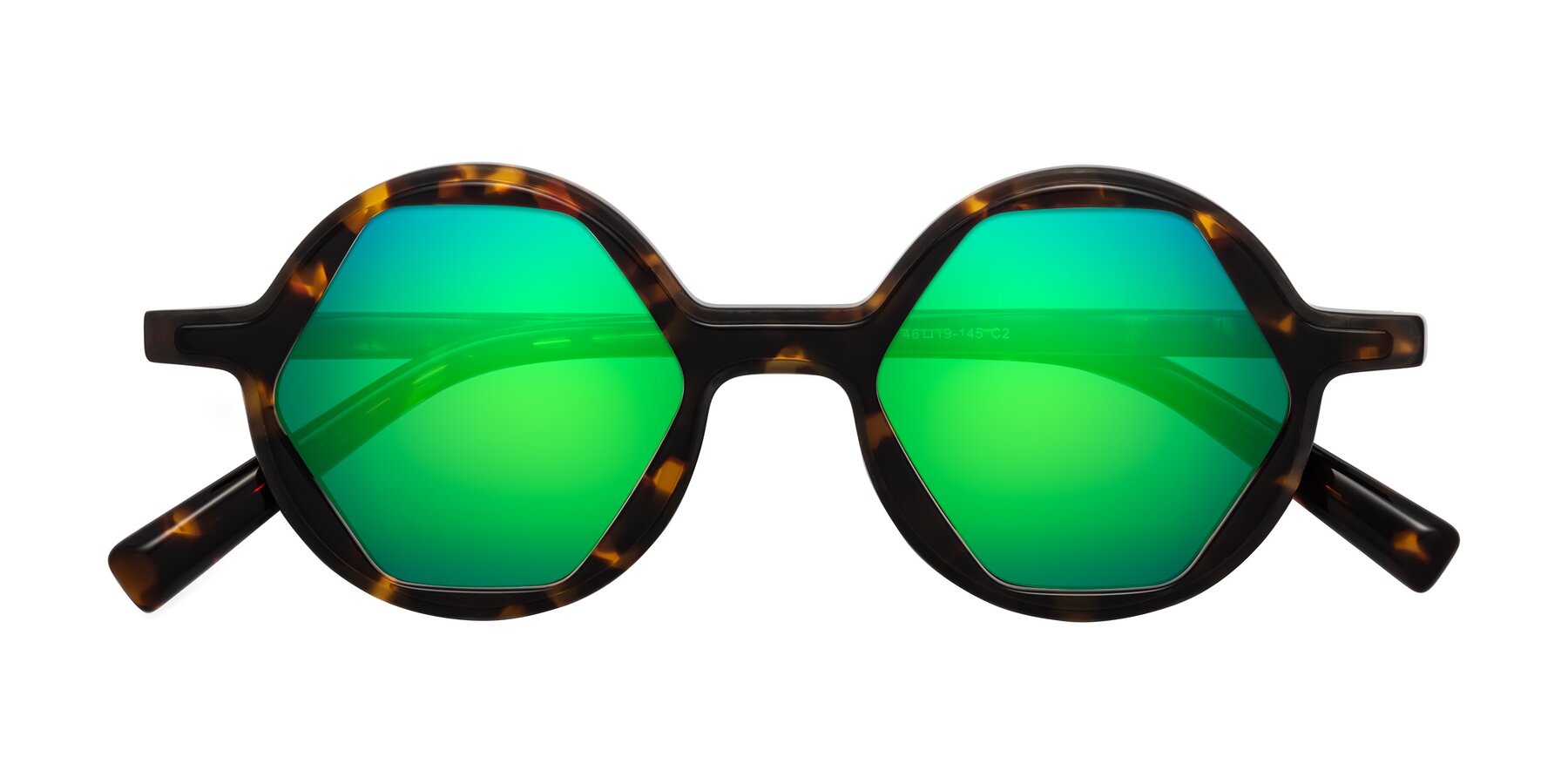 Folded Front of Alien in Tortoise with Green Mirrored Lenses