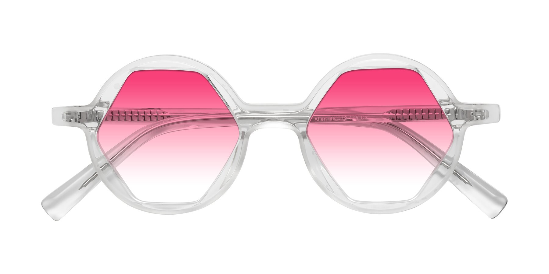 Folded Front of Alien in Clear with Pink Gradient Lenses