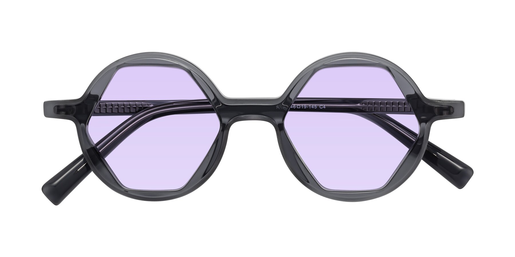 Folded Front of Alien in Gray with Light Purple Tinted Lenses