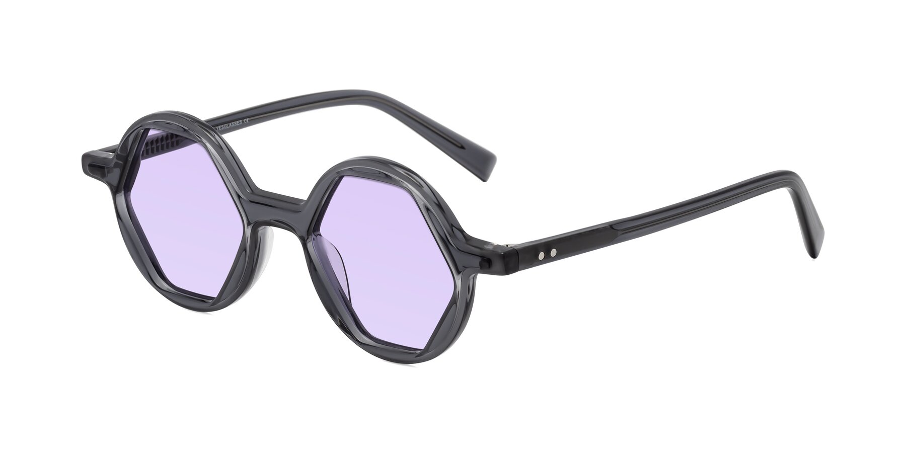 Angle of Alien in Gray with Light Purple Tinted Lenses