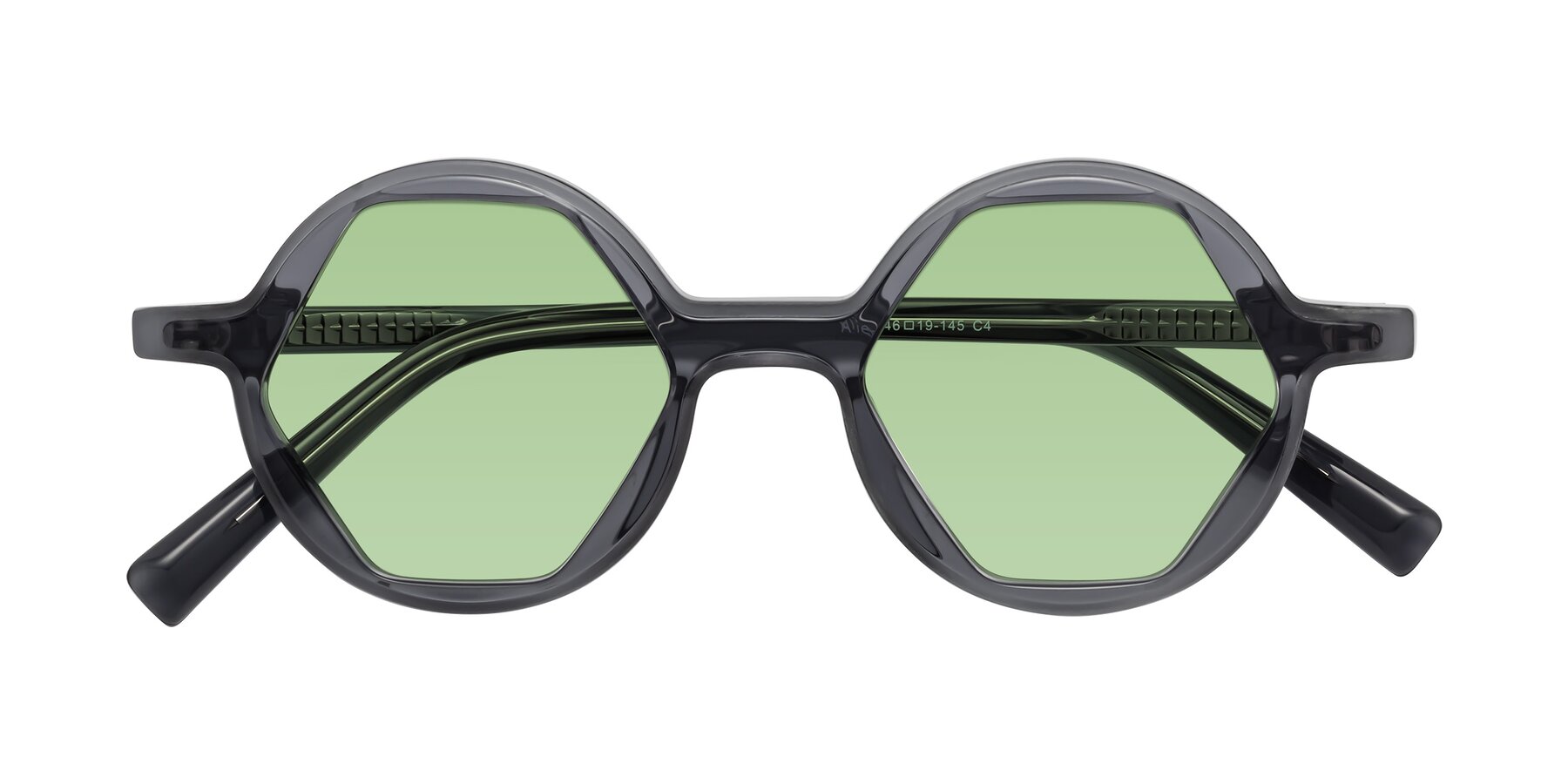 Folded Front of Alien in Gray with Medium Green Tinted Lenses