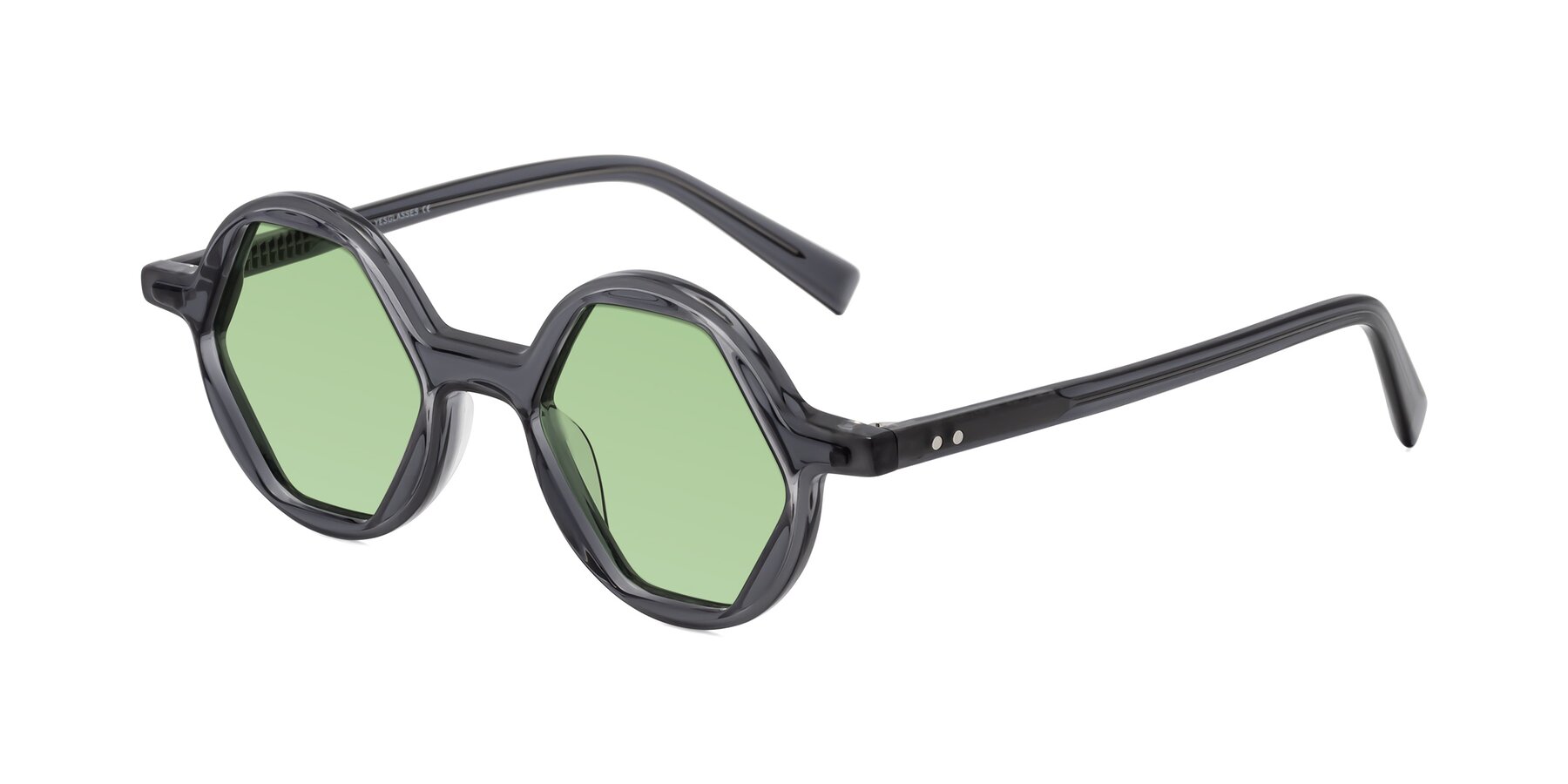 Angle of Alien in Gray with Medium Green Tinted Lenses