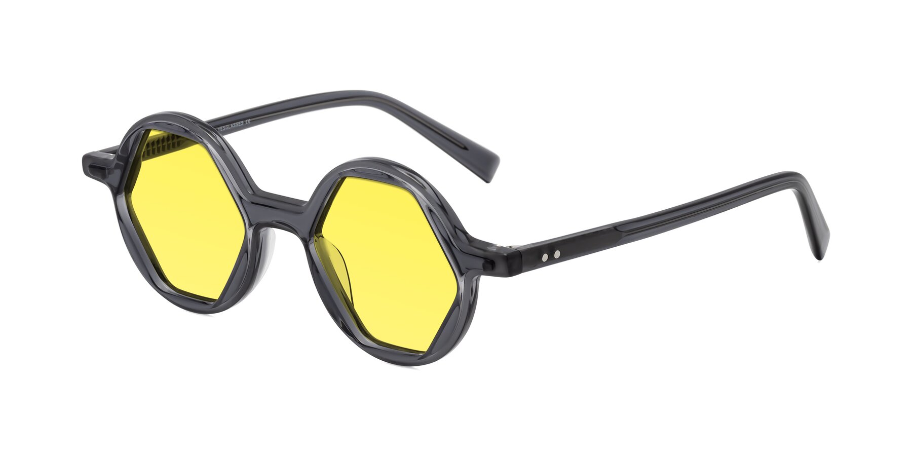 Angle of Alien in Gray with Medium Yellow Tinted Lenses