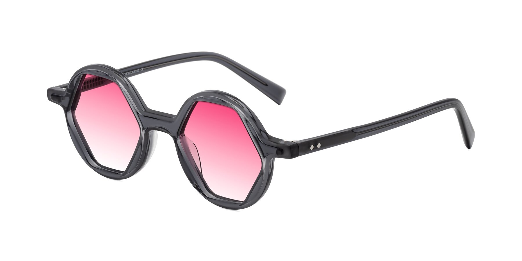 Angle of Alien in Gray with Pink Gradient Lenses